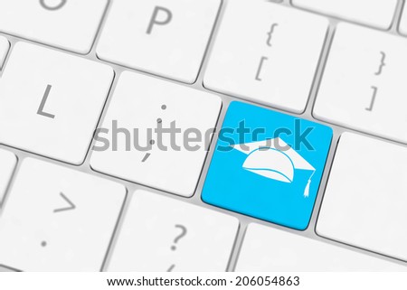 computer keyboard with icon Education