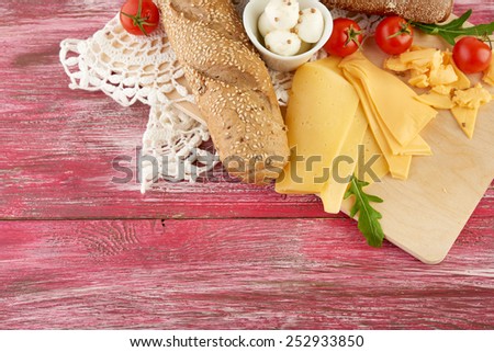Cheese slices and  bread