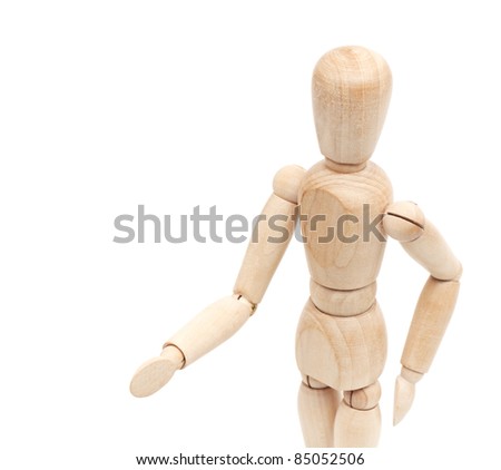 Wooden figure, isolated on a white background