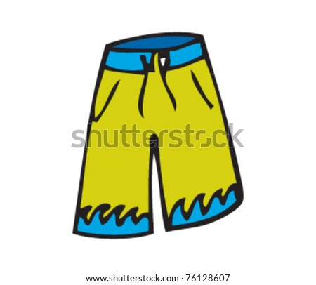 Drawing Of Board Shorts Stock Vector Illustration 76128607 : Shutterstock