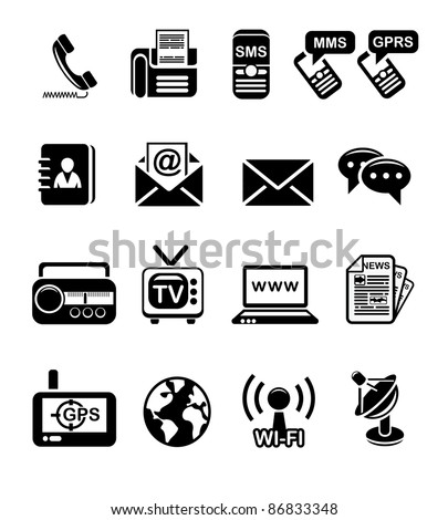 Communication and information icon set