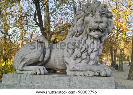 a statue in the park of Brussels looks very sad