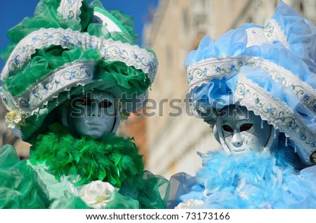 VENICE - MARCH 6: participants in St. Mark\'s Square during the Carnival of Venice on March 6, 2011. The 2011 carnival is held from February 26th to March 8th.