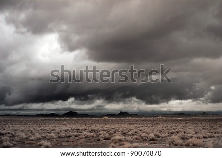 Desert storm over the southwestern desert and mountains