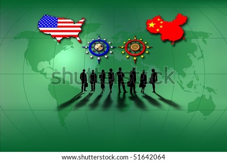 Business and carrying trade. United States and China.