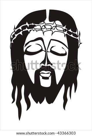 Face Of Jesus Christ With A Thorn Crown Stock Vector Illustration ...