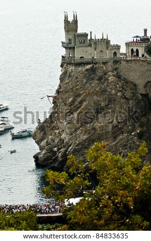 YALTA - SEPT 4: finale of international competition of on Cliff Diving  at 27m high,     September 4, 2011, Yalta, \