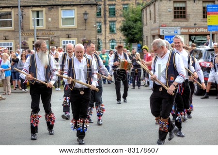 Saddleworth, Uk - Aug 20: Morris Dancers At The Rushcart Ceremony On ...