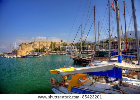 Harbour and medieval castle in Kyrenia, North Cyprus