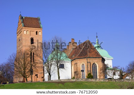 Gothic style architecture of the  St. Mary\'s Church (The Church of the Visitation of the Most Blessed Virgin Mary) in Warsaw, Poland