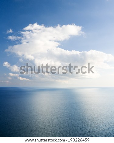 blue sea and cloudy sky over it. Nature composition.