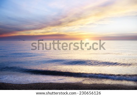 Sunset over sea. Nature composition.