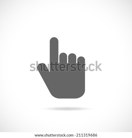Illustration of a hand pointing isolated on a white background.