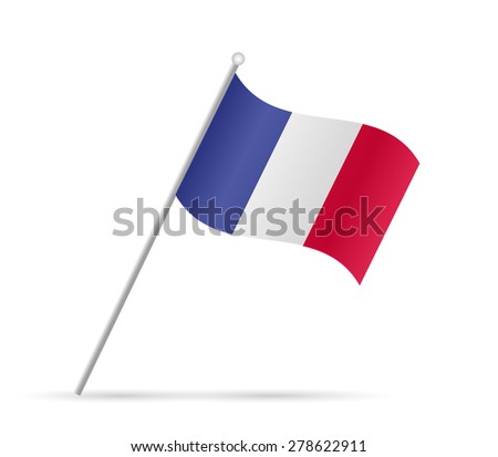 Illustration of a flag from France isolated on a white background.