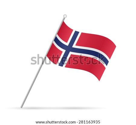 Illustration of a flag from Norway isolated on a white background.