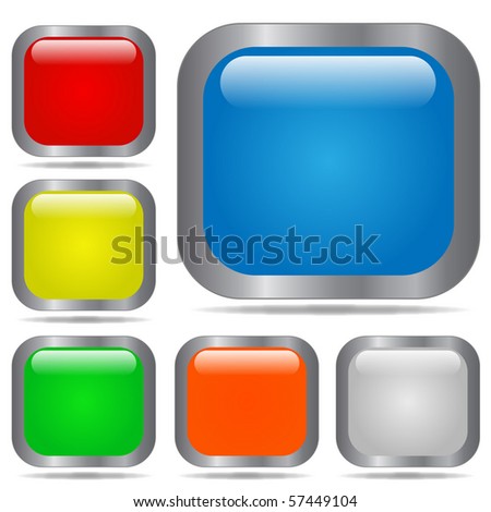 Vector Square Web Buttons - 57449104 : Shutterstock