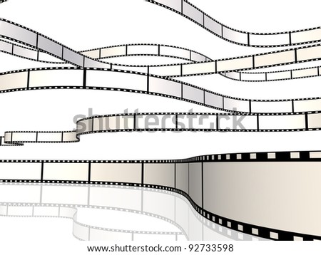 Image of multiple film reels isolated on a white background.