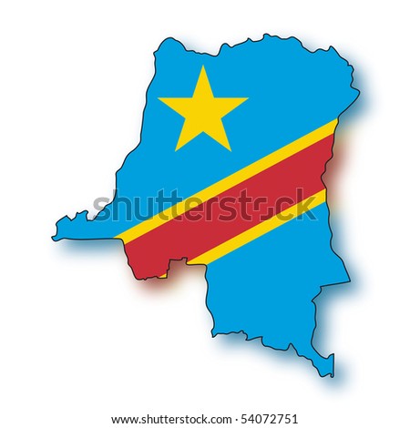 Map Flag Democratic Republic Of The Congo Stock Photo 54072751 ...