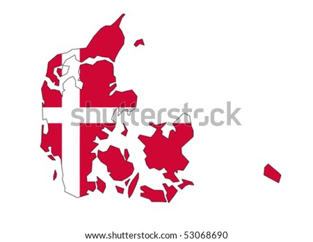 map flag of Denmark