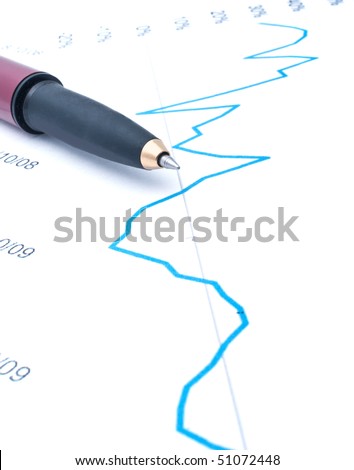 pen on graph (focus on the tip of the pen)