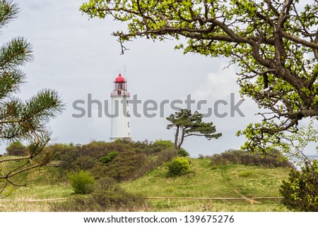 Lighthouse on the island Hiddensee (Germany).