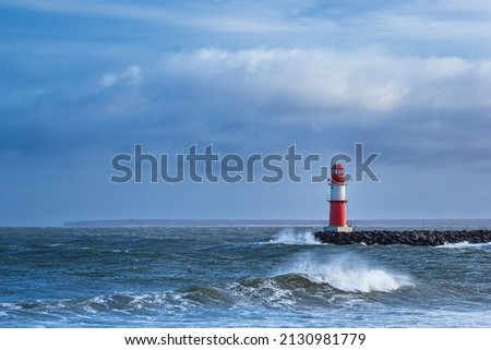 Similar – Image, Stock Photo Mole at the Baltic Sea coast in Warnemünde