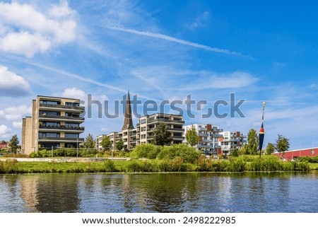 Similar – Image, Stock Photo View over the Warnow to the Hanseatic city of Rostock in winter