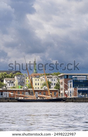 Similar – Image, Stock Photo View over the Warnow to the Hanseatic city of Rostock in winter