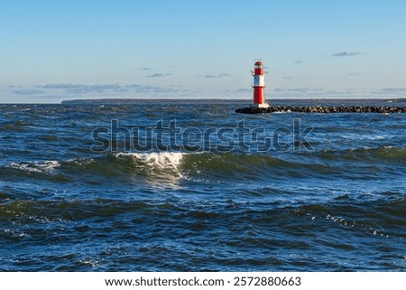 Similar – Image, Stock Photo Mole at the Baltic Sea coast in Warnemünde