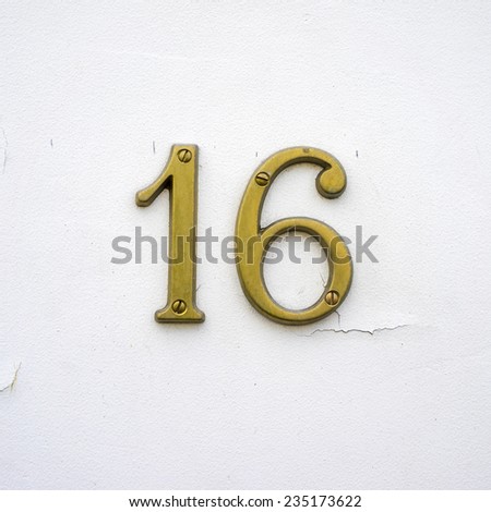 Similar – Image, Stock Photo House numbers from 16 to 10 in one street