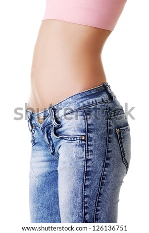 Fit belly isolated on white background