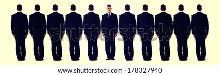 Business individuality concept over white background.