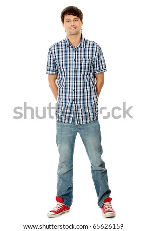 Young student man,isolated on a white background