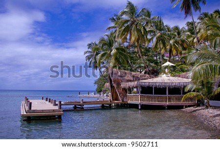 A tropical retreat getaway hut and pier
