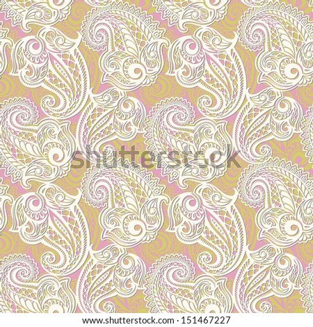 Paisley seamless lace pattern--model for design of gift packs, patterns fabric, wallpaper, web sites, etc.