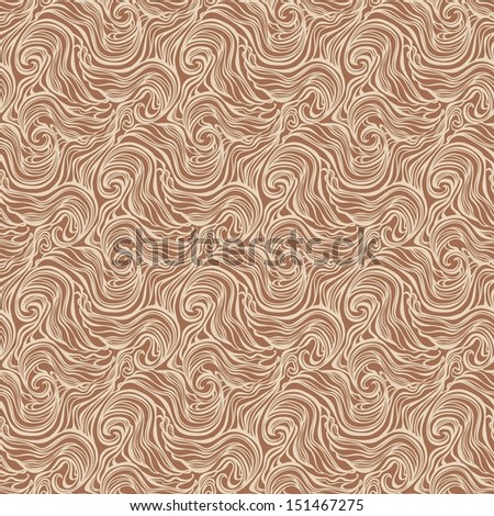 Seamless abstract hand-drawn curly pattern with waves and swirls-model for design of gift packs, patterns fabric, wallpaper, web sites, etc.