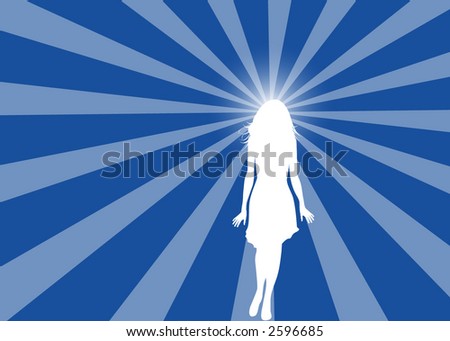 silhouette of woman with highlight behind vector