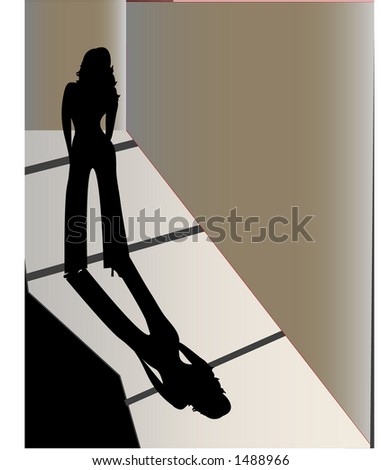 woman in dark alley