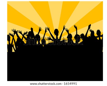 Crowd Cheering Stock Vector Illustration 1654991 : Shutterstock