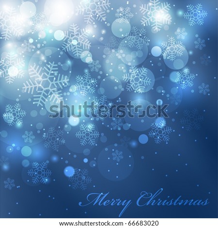 Similar – Image, Stock Photo Flashed snowflakes at blue hour in early morning. White dots on blue background.