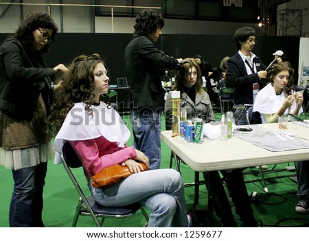 Backstage at Seoul Fashion Week (Seoul Collection), fall/winter 2006.