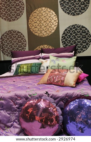 Colorful fun bedroom interior