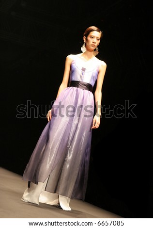 Model walking the catwalk at Seoul Collection (Fashion Week) 08 S/S. Lee Young-hee collection. EDITORIAL ONLY.