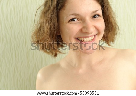 Funny young girl portrait with toothy smile