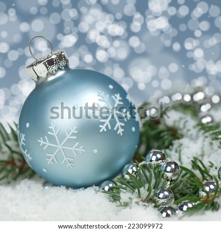 Christmas card. Christmas Decoration with snow