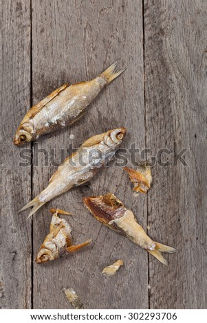 Dry Fish traditional Russian snack. Selective focus.