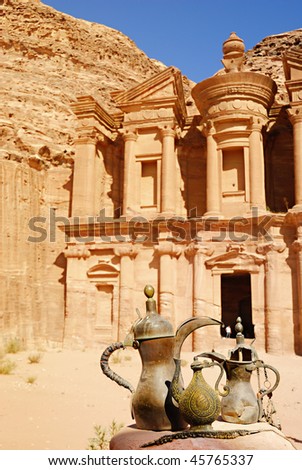 old traditional tea pots at Petra