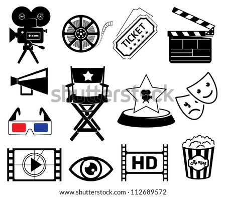 Cinematography Icons Set Stock Vector Illustration 112689572 : Shutterstock