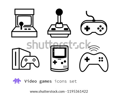 Video gaming and game consoles icons