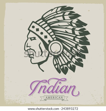 Native American Indian Stock Vector 243893272 : Shutterstock